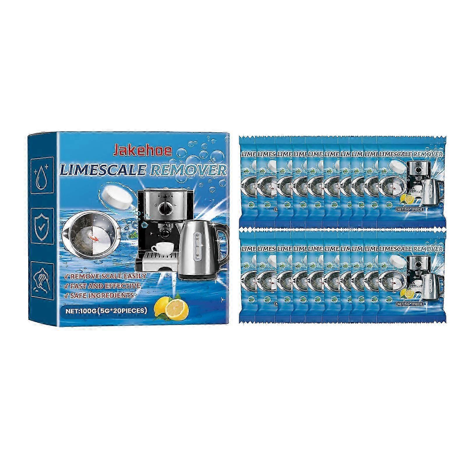 Effervescent Limescale Remover Tablets for Coffee Machines, Kettles  Teacups  Fast, Safe  Effective Scale Cleaning with Lemon Extract  LongLasting