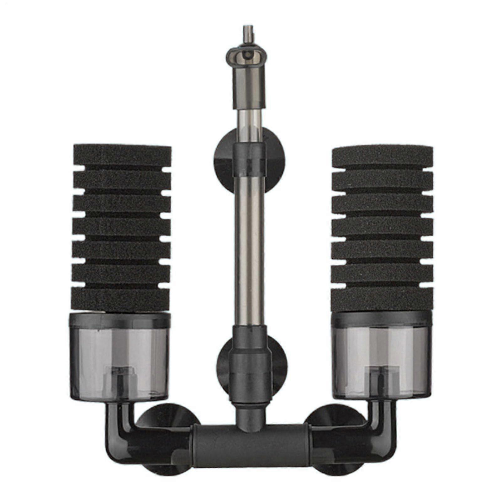 Aquarium Sponge Filter with Powerful Dual Filtration, 360° Rotating Outlet and Quiet Oxygen Pump for Fish Tanks