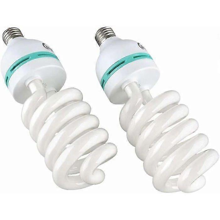 2 x 85W Light Bulb 5500K CFL Daylight Spiral Softbox Bulb in E27 Socket for Photography Photo Video Studio Lighting