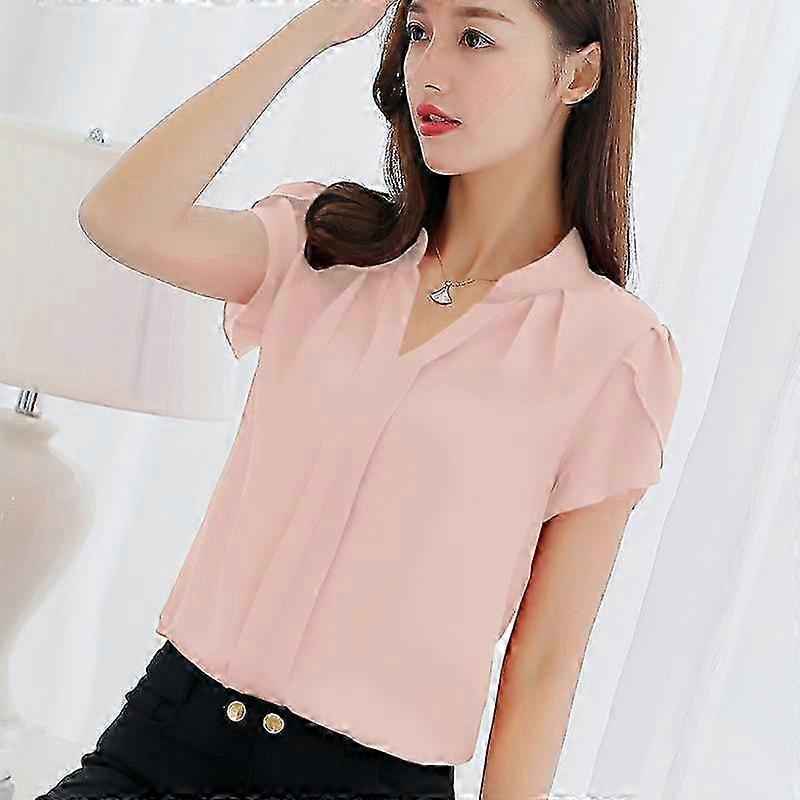 Stand Collar Blouse for Women in Summer Colors Like Red and Blue