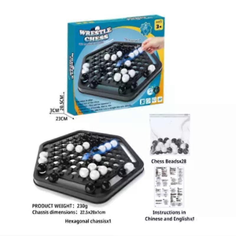 Push hard Chess Set - Family Children's Strategy Train Black White Board Toys Interactive Logic Game for Parent-Child Engagement