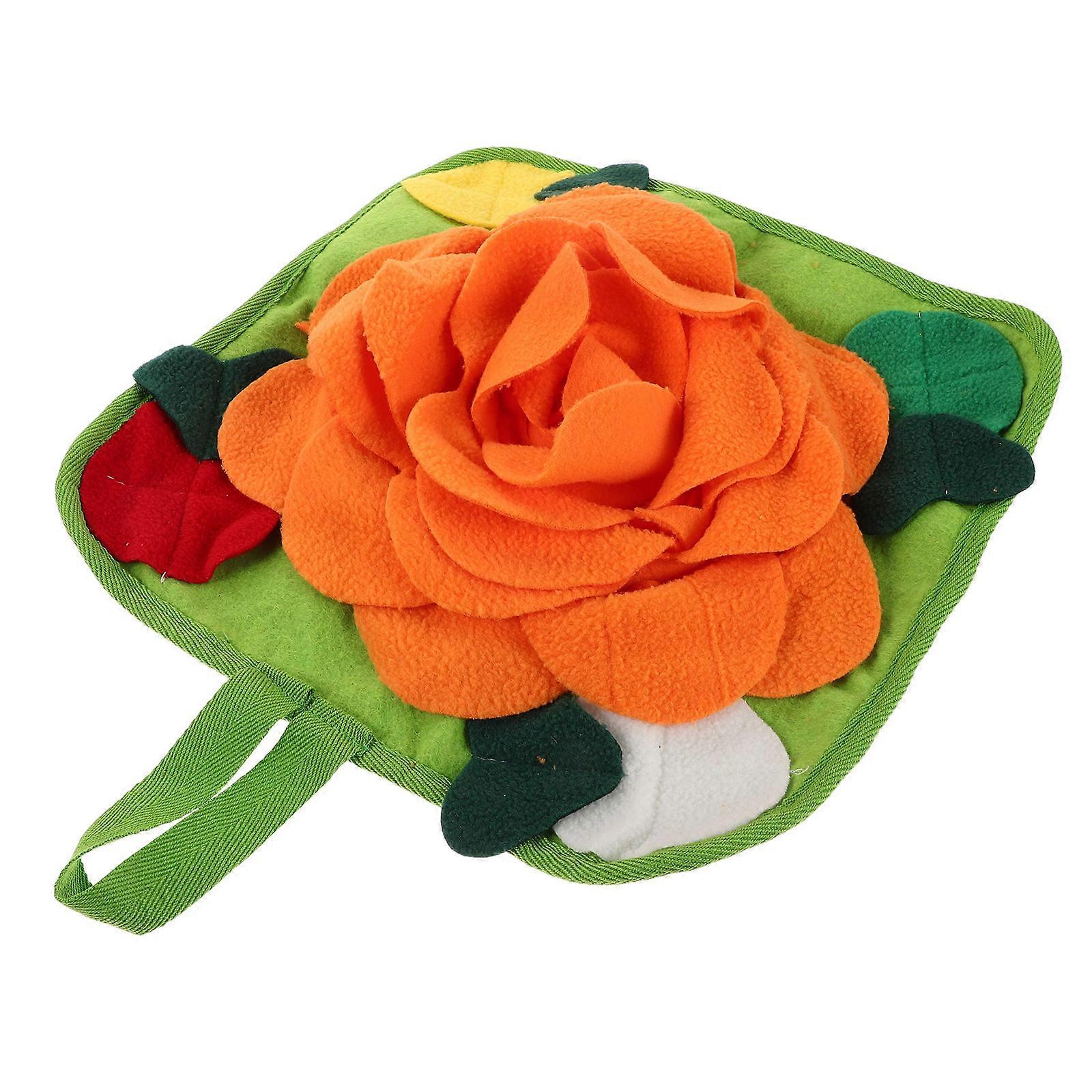 Interactive Rabbit Feeding Mat for Slow Feeding 4Pcs Orange Snuffle Pad