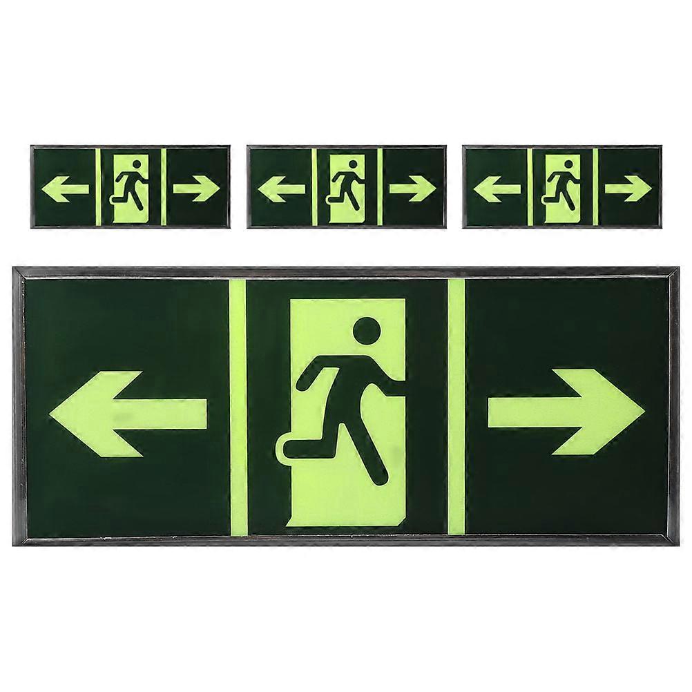 Acrylic Exit Indicator Glowing Emergency Sign 4Pcs for Safety Evacuation