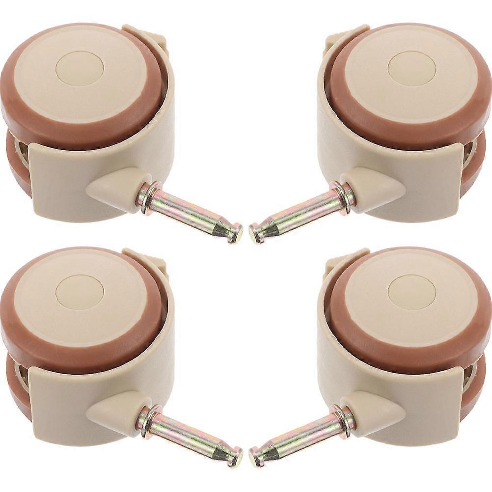 4Pcs Rubber Caster Wheels for Furniture with Brake Function