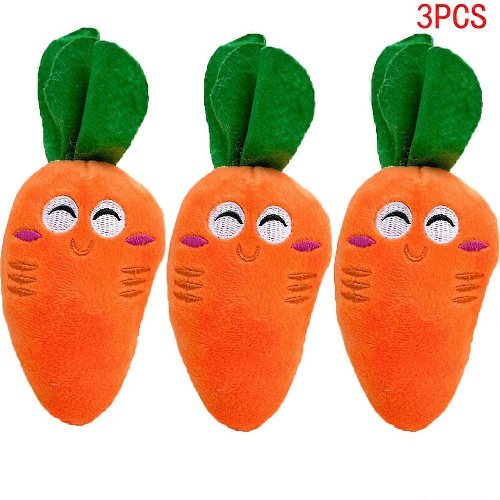 1/3pcs Pet Toys Carrot Bone Dog Chew Toy Stuffed Squeaking Cute Plush Puzzle for Small Dog Puppy Chew Squeaker Squeaky Toy