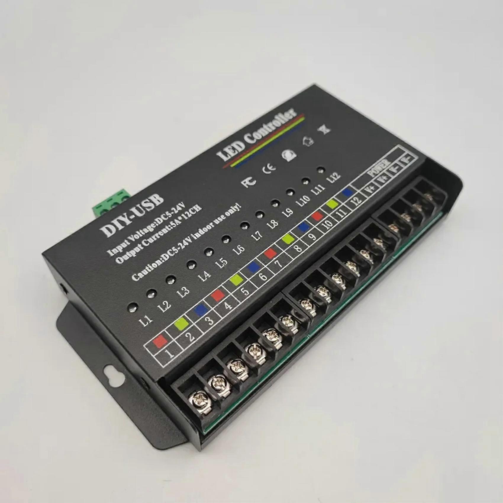 4X DIY Autonomous Programming Controller 12Way Programmable USB DIY LED RGB Controller for 3528 5050 Strip Module