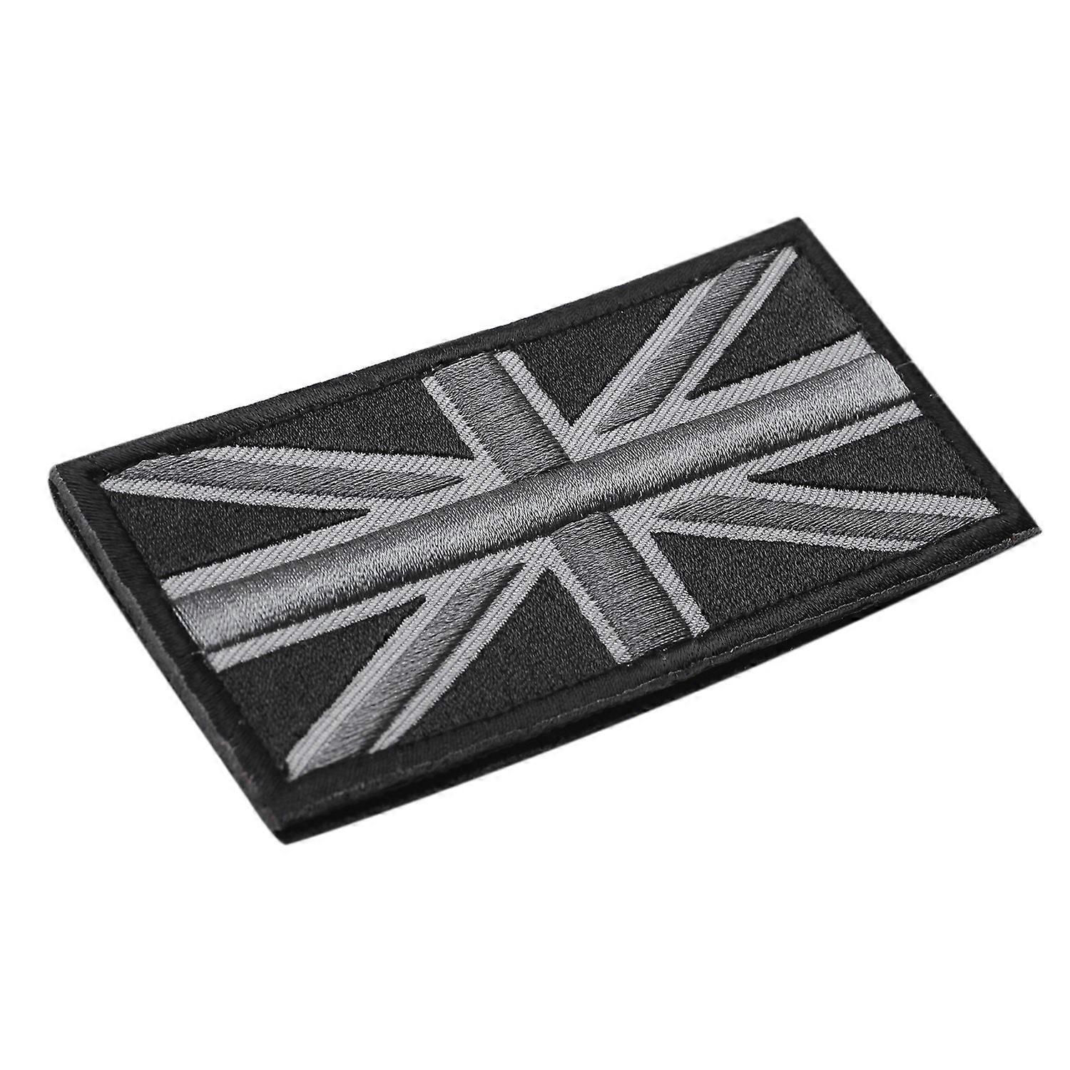 Jack UK Flag Badge Patch Stick 10cm x 5cm , (Black/Gray)