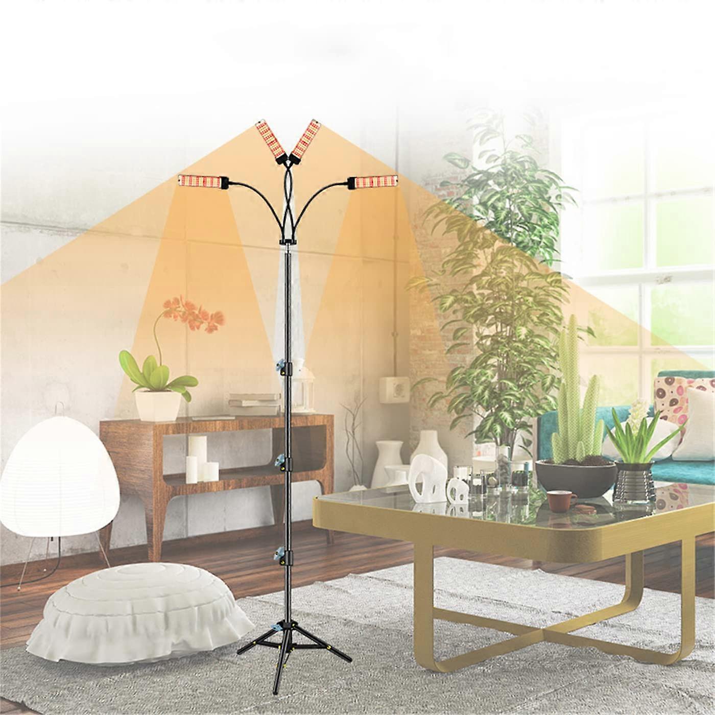 LED Floor Light With Adjustable Base, Full Spectrum Grow Light, 53.5 Inch Diagonal, Auto On/Off, Dimmable Level 5