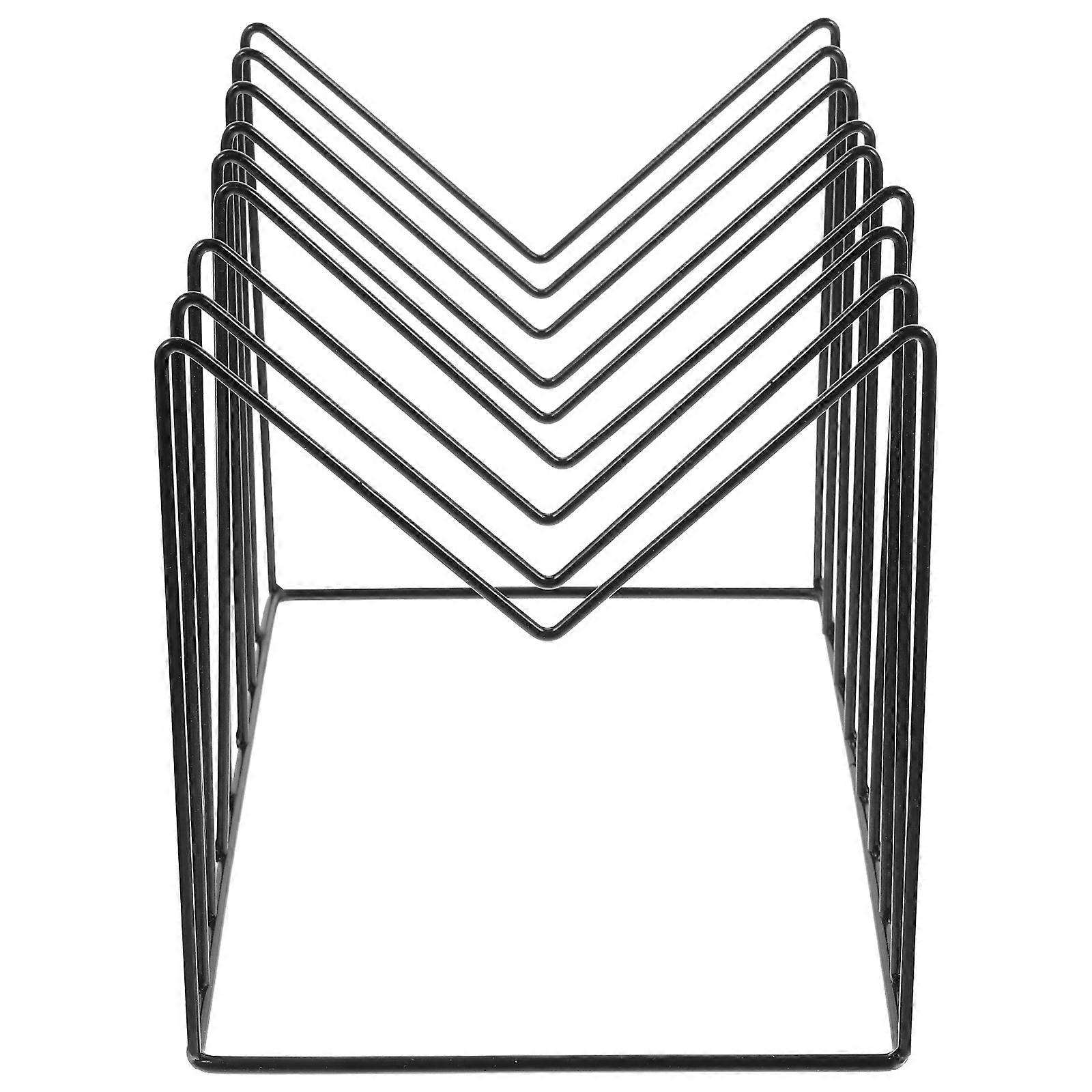 Desktop Bookshelf Iron Rack for 2Pcs Tabletop Shelf Magazine Storage