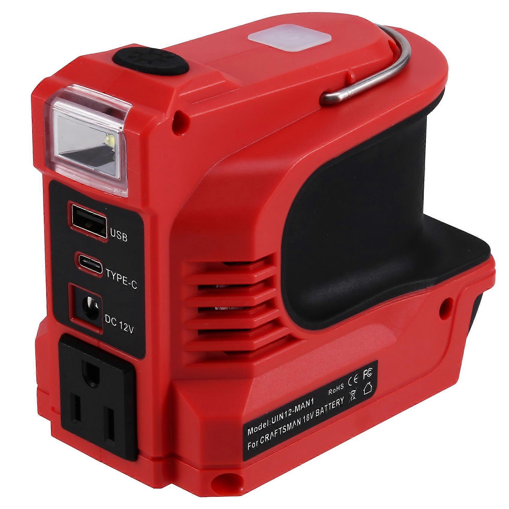 Portable Power Charger Adapter 180W Power Inverter for Craftsman 20V Battery DC20V to AC 110V with USB & Type-C US PLUG