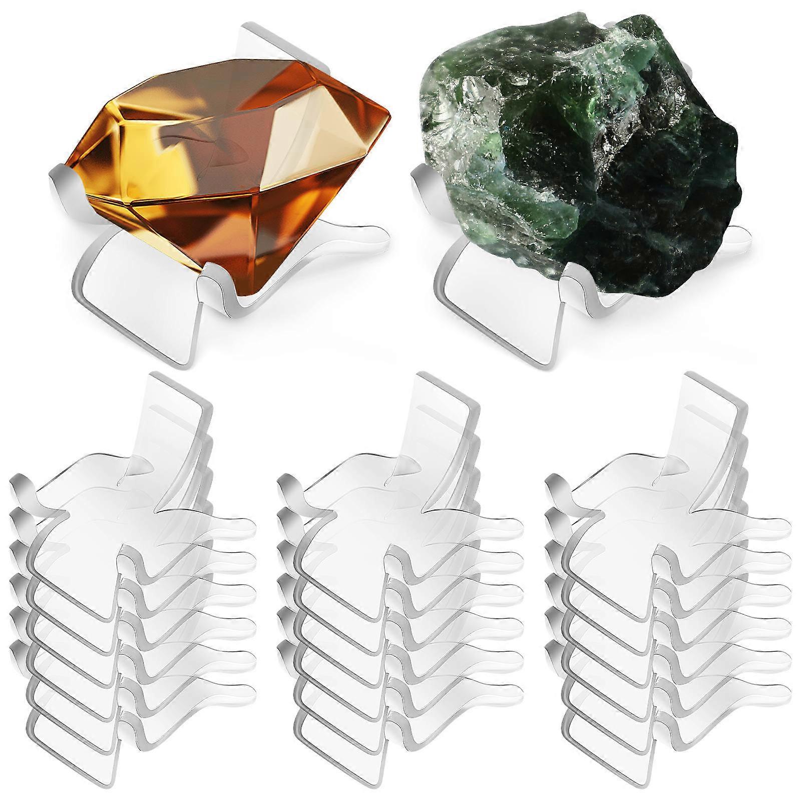 Rock Display Stand Acrylic Display Holder for Decor with 100Pcs Clear Stands