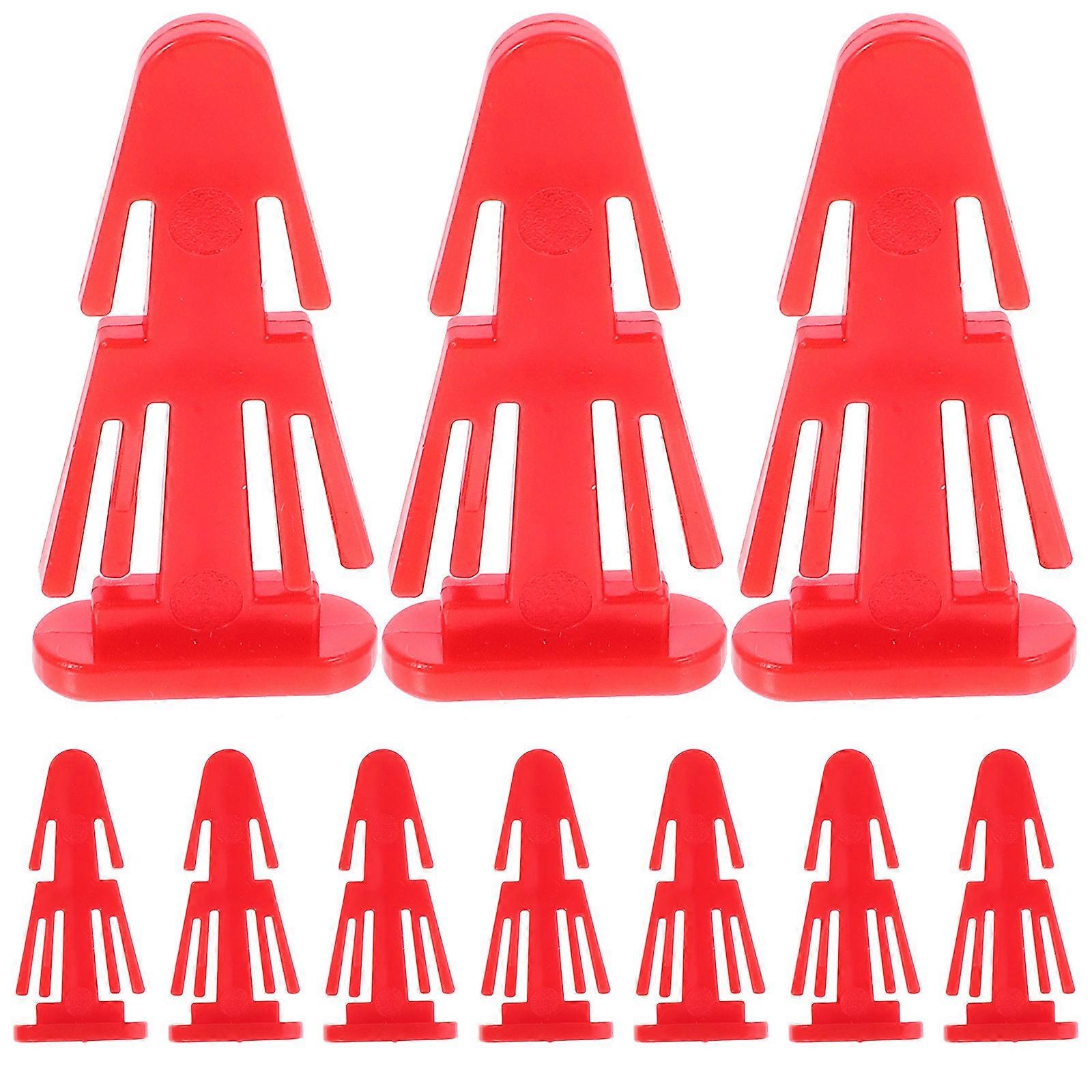 Trash Can Lid Hinged Pin for Bucket Use 100Pcs Plastic Red Dustbin Buckles