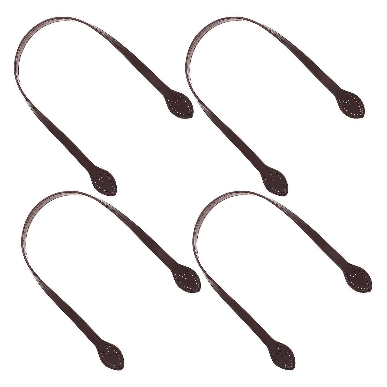 Coffee PU Purse Handle Set for Replacement 4Pcs Sew on Handbag Straps