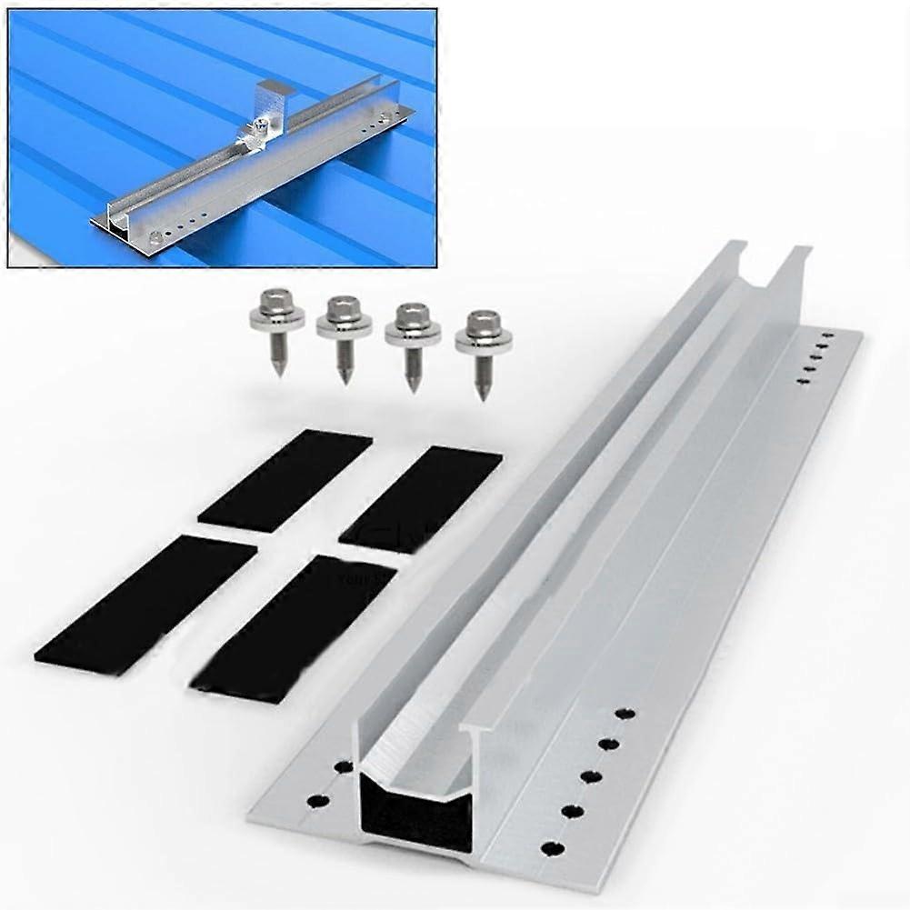 PV Solar Panel Rail Set, Rail Mount Kit For Commercial Roof Installations, Easy Install, 300mm x 80mm
