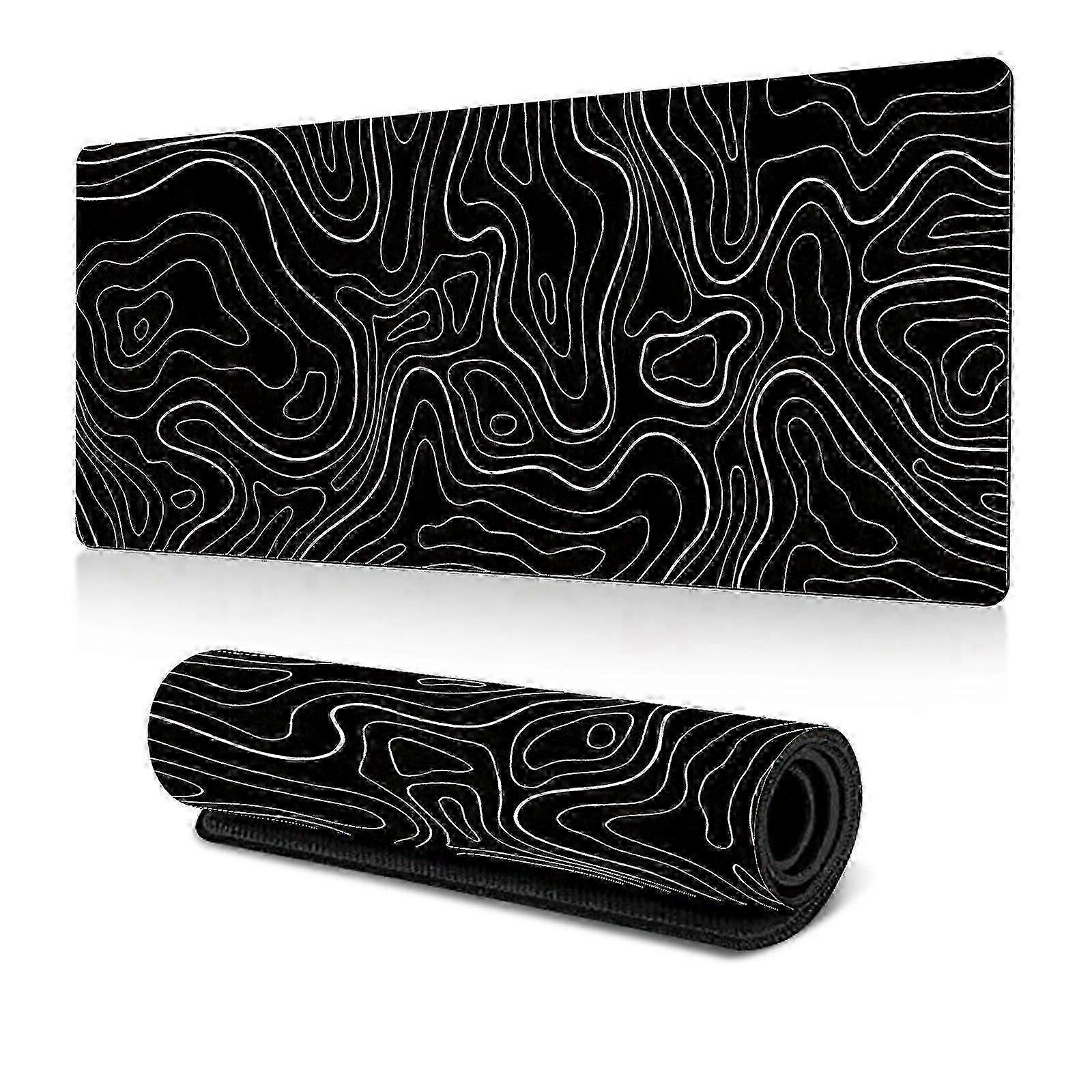Large Abstract Fluid Pattern Mouse Pad with Water Resist Cloth, Non-Slip Base