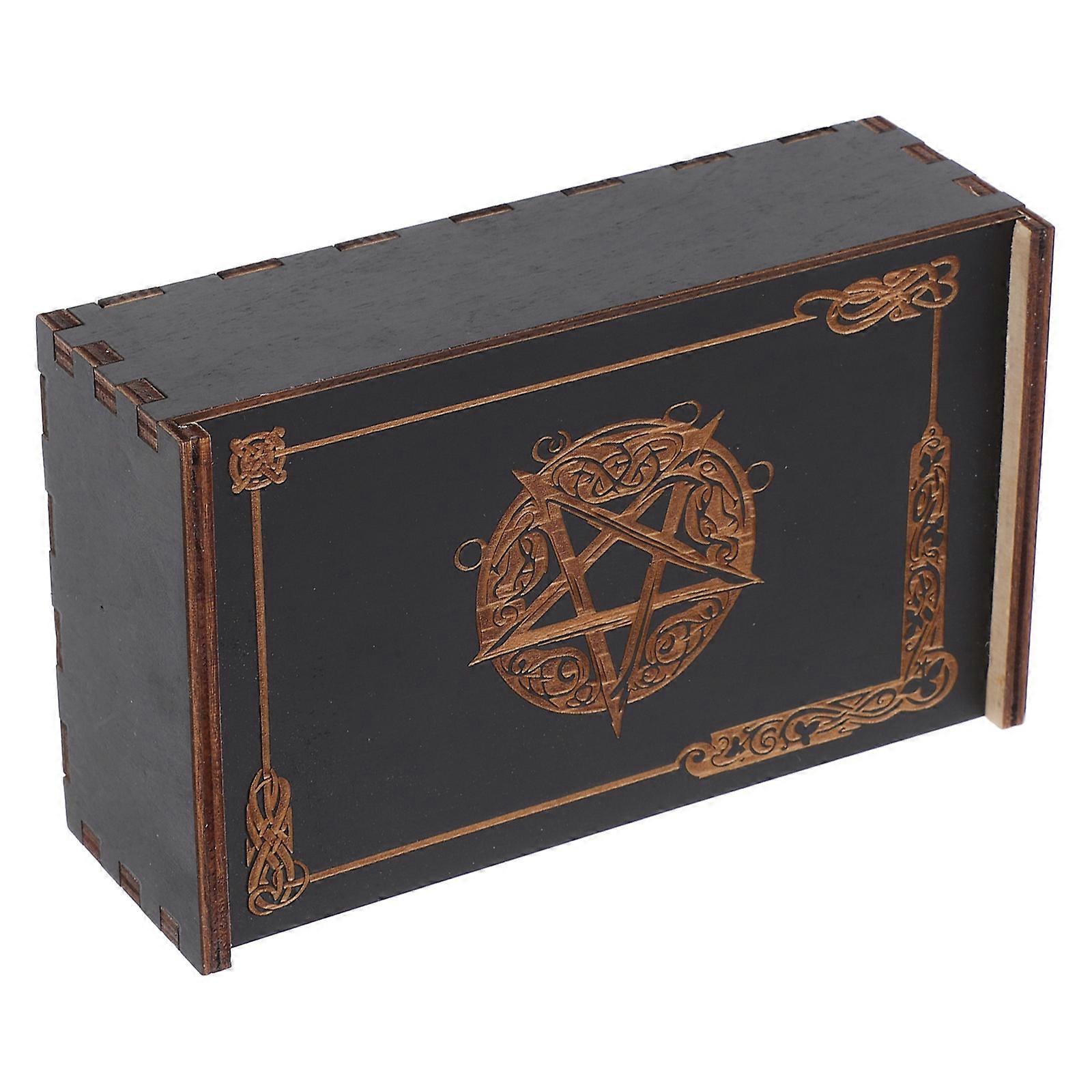 Tarot Card Case Wood Small Decorative Box for Storage Use 4Pcs