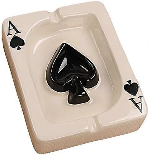 Ceramic Ashtray Square Playing Card Design for Car Home Coffee Table Decoration