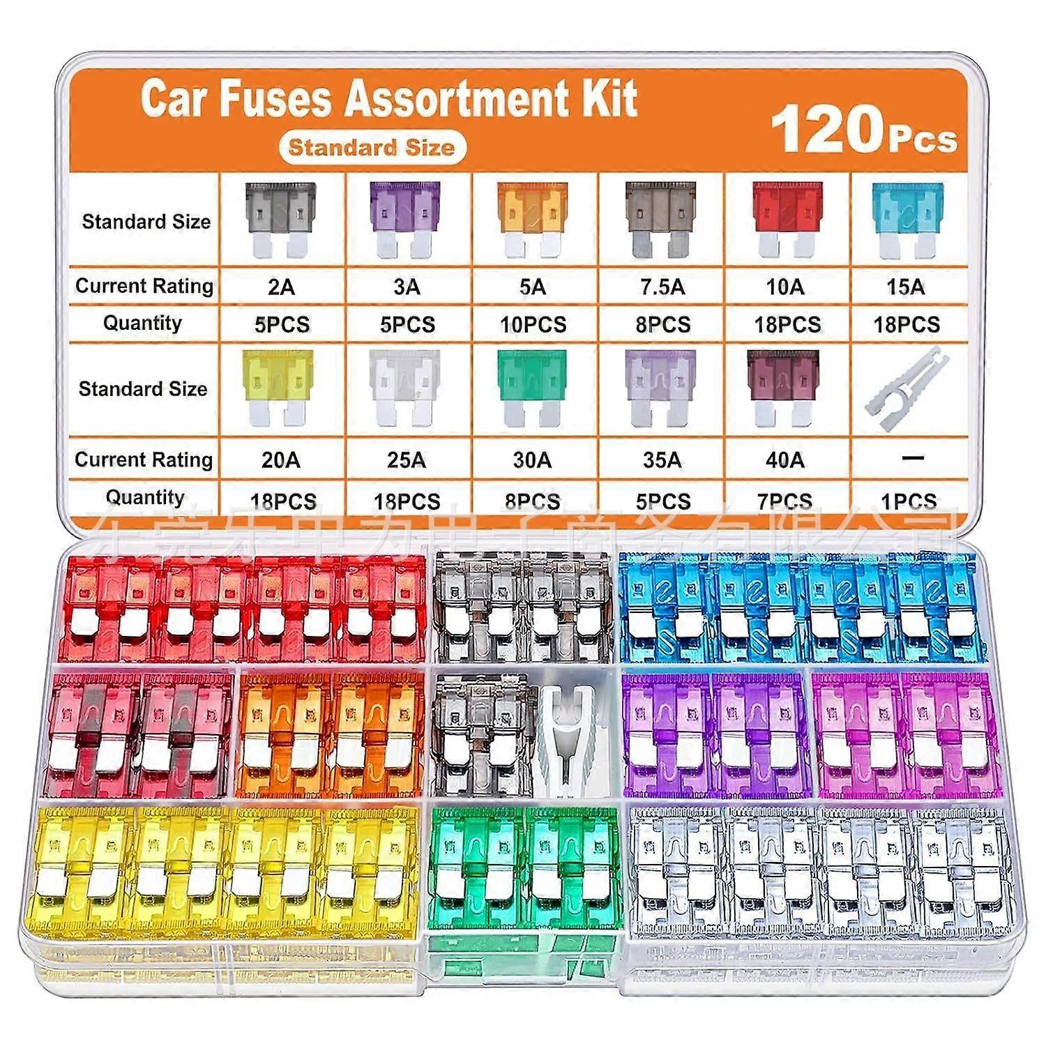 300/180/120pcs Car Blade Fuse Assortment Kit Auto Truck Automotive Medium Small Fuse Mixed Motorcycle Circuit Fuse With Box