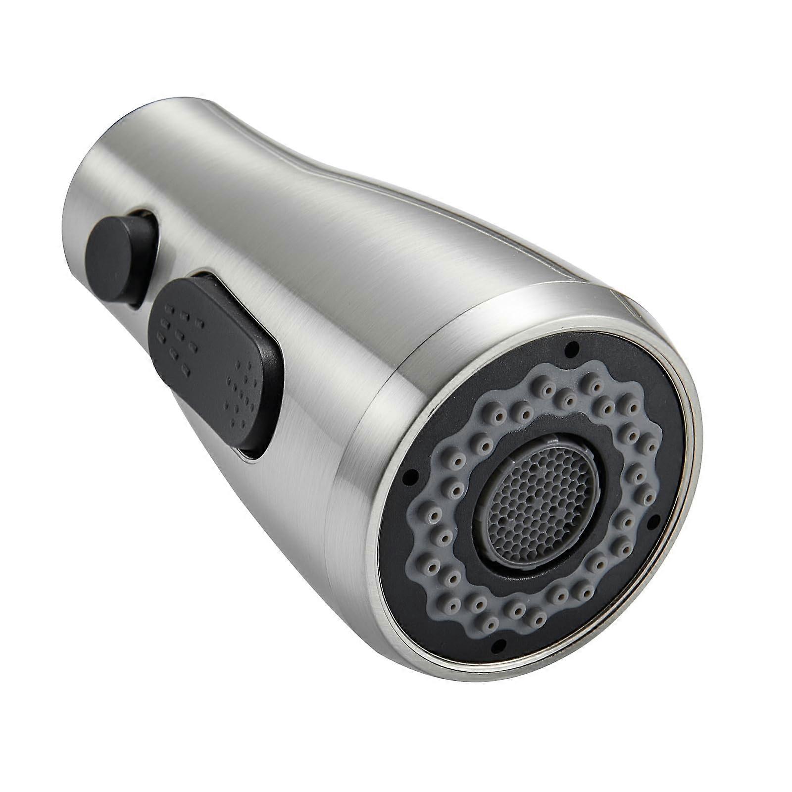 Kitchen Faucet Sprayer Head Replacement, Brushed Nickel 3 Function Pull Down Nozzle with Stop Button