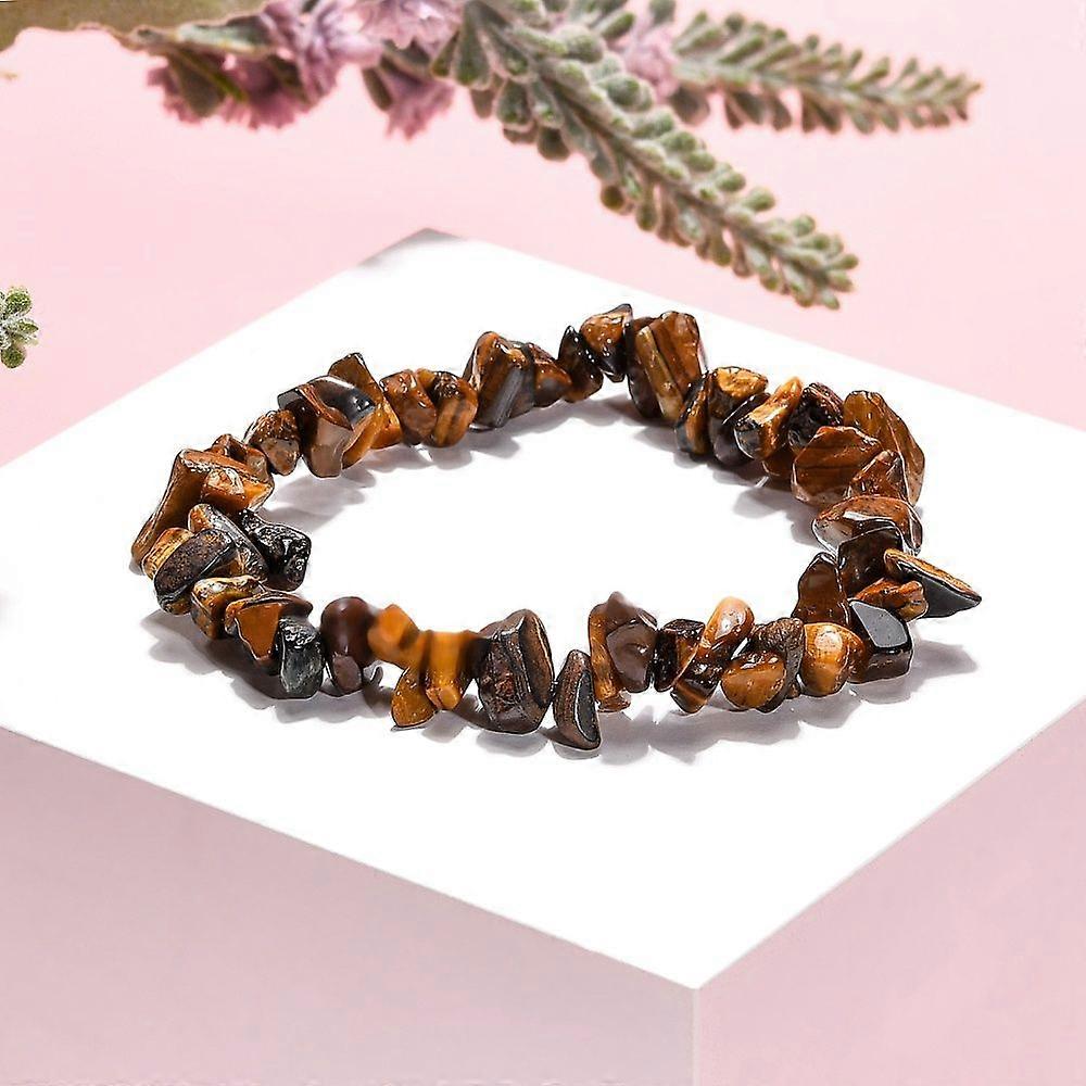 Tiger Eye Chips Stretch Bracelets Inner Diameter: 2-1/8~2-1/4 inch(5.3~5.6cm)