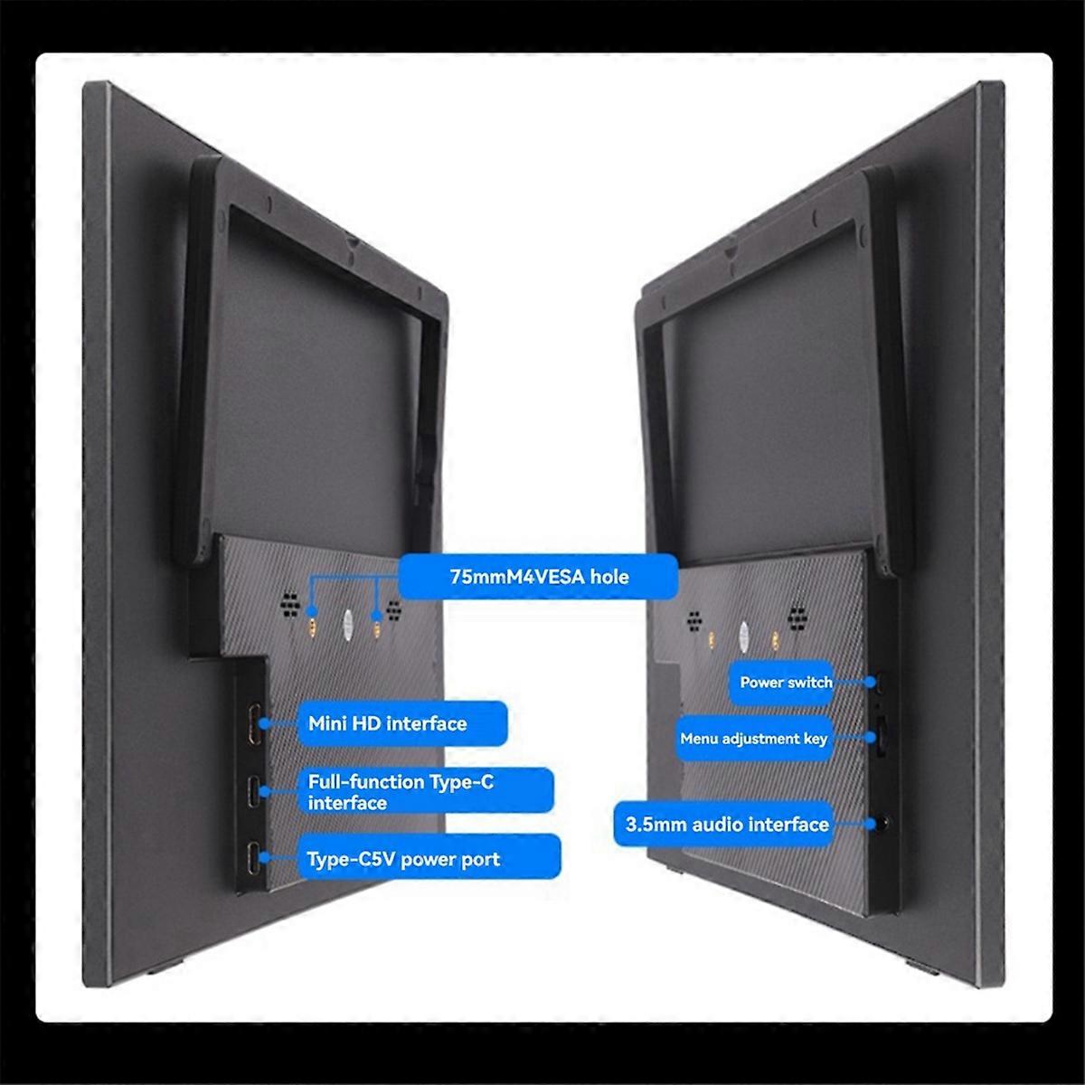 15.6Inch Touch Screen LCD Portable Type-C/MiniHDMI-Compatible Interface IPS Display for 5, Mobile Phone US