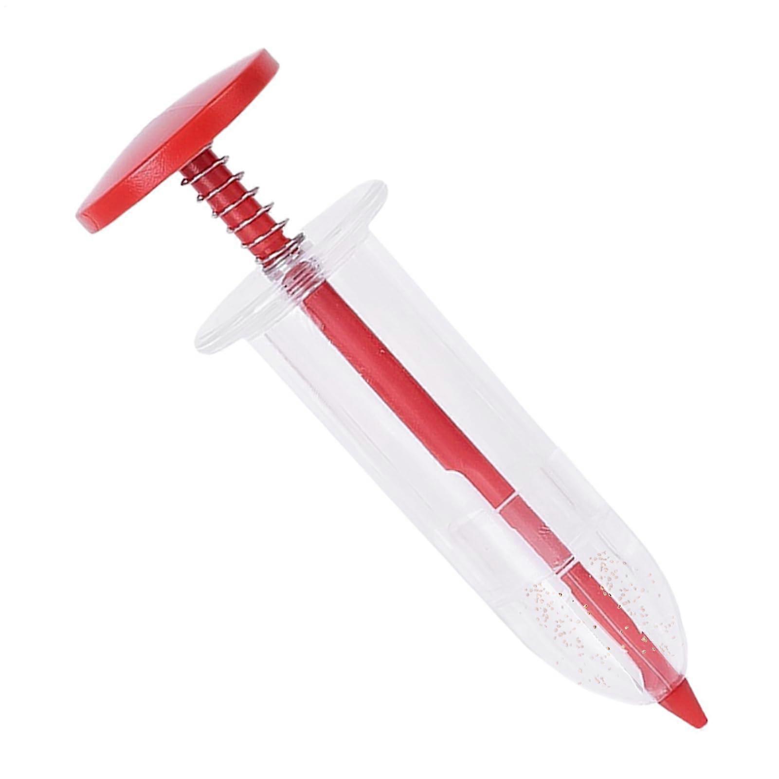 Manual Seed Planter with Precise Seed Placement, Ergonomic Handheld Seeder for Garden, Red