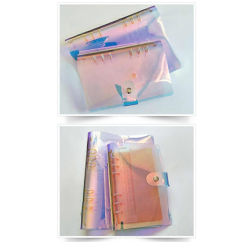 Transparent File Folder Loose-Leaf Binder Rectangular Multi Color for Study Workplace Organizing Documents Portable PVC 1Pcs
