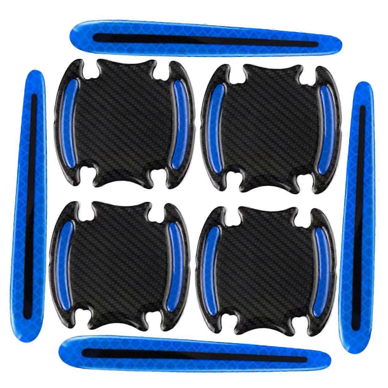 8pcs Car Door Handle Protector Stickers ScratchResistant PVC Reflective Safety Warning Decals