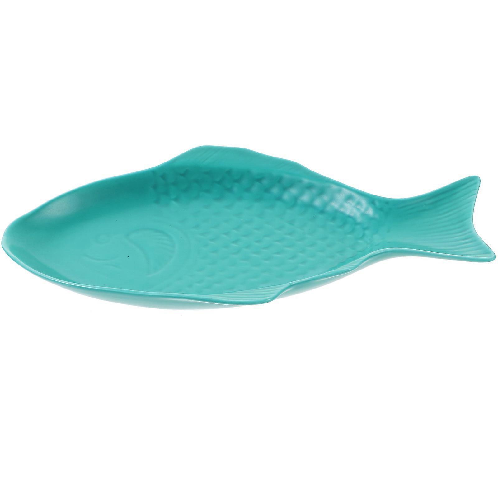 Ceramic Tableware Fish Shaped Dish for Storage 1Pcs Green Creative Plate