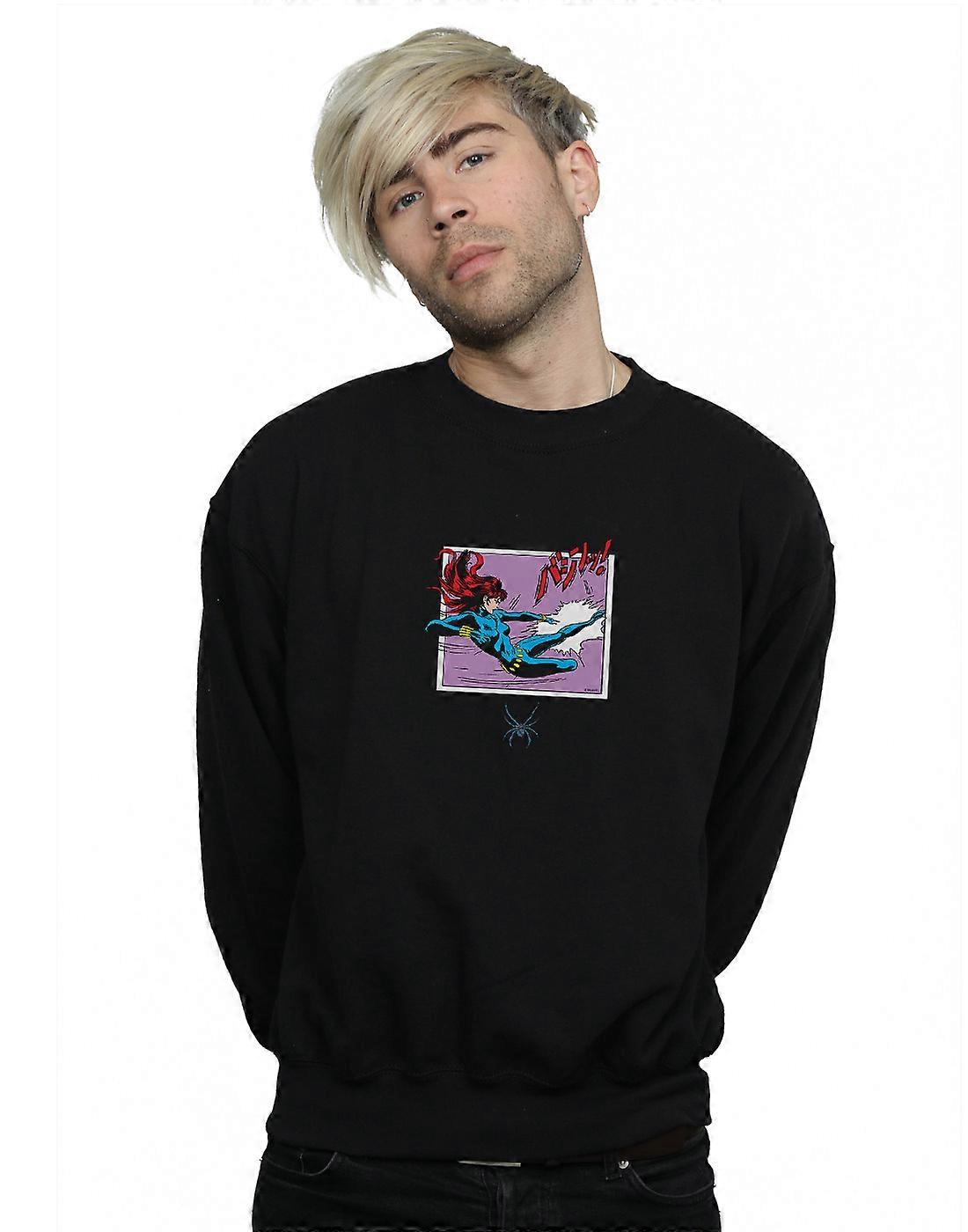Marvel Comics Men's Black Widow Kick Frame Sweatshirt