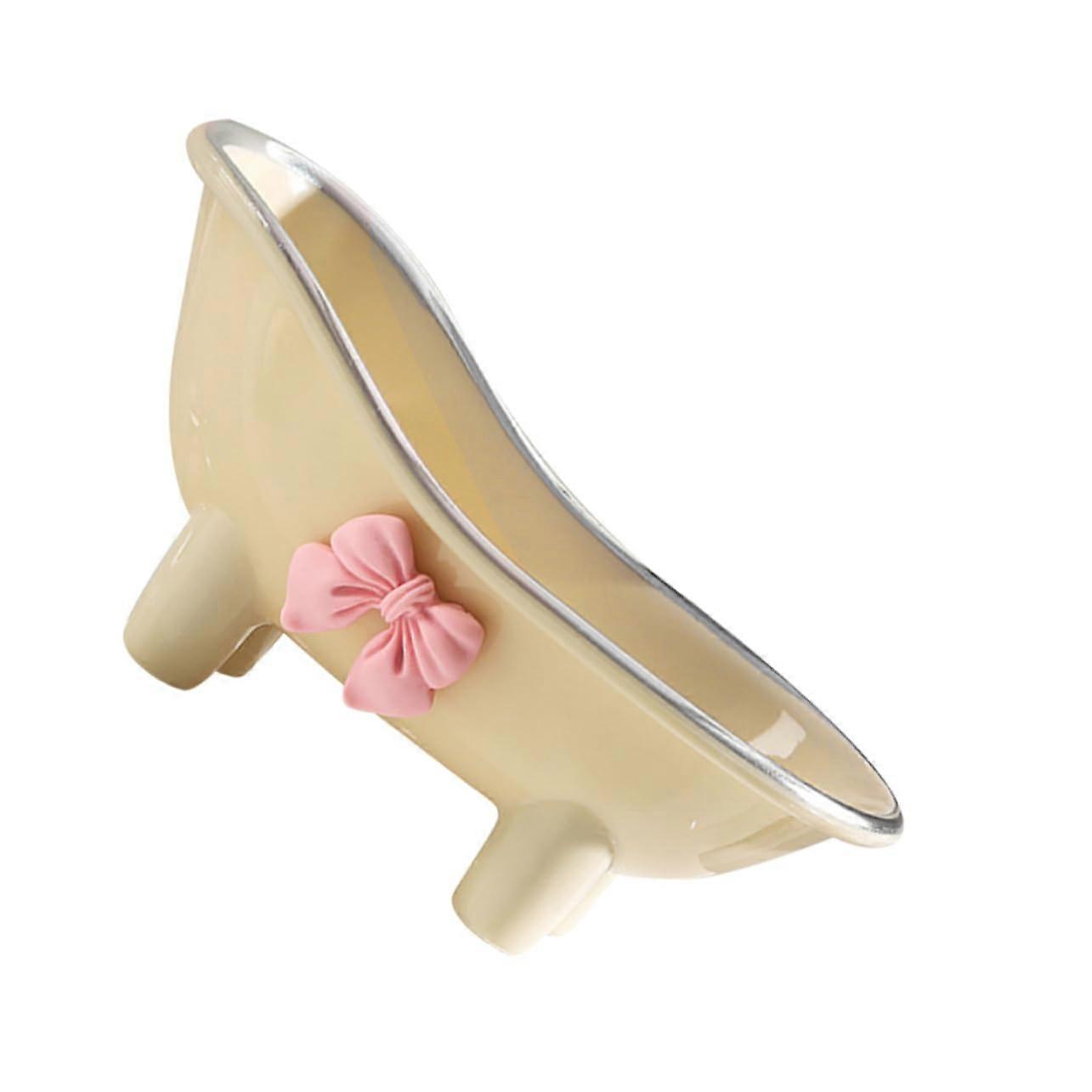 Silver Plated Bow Soap Dish with Fast Drainage for Bathroom Sink and Bathtub
