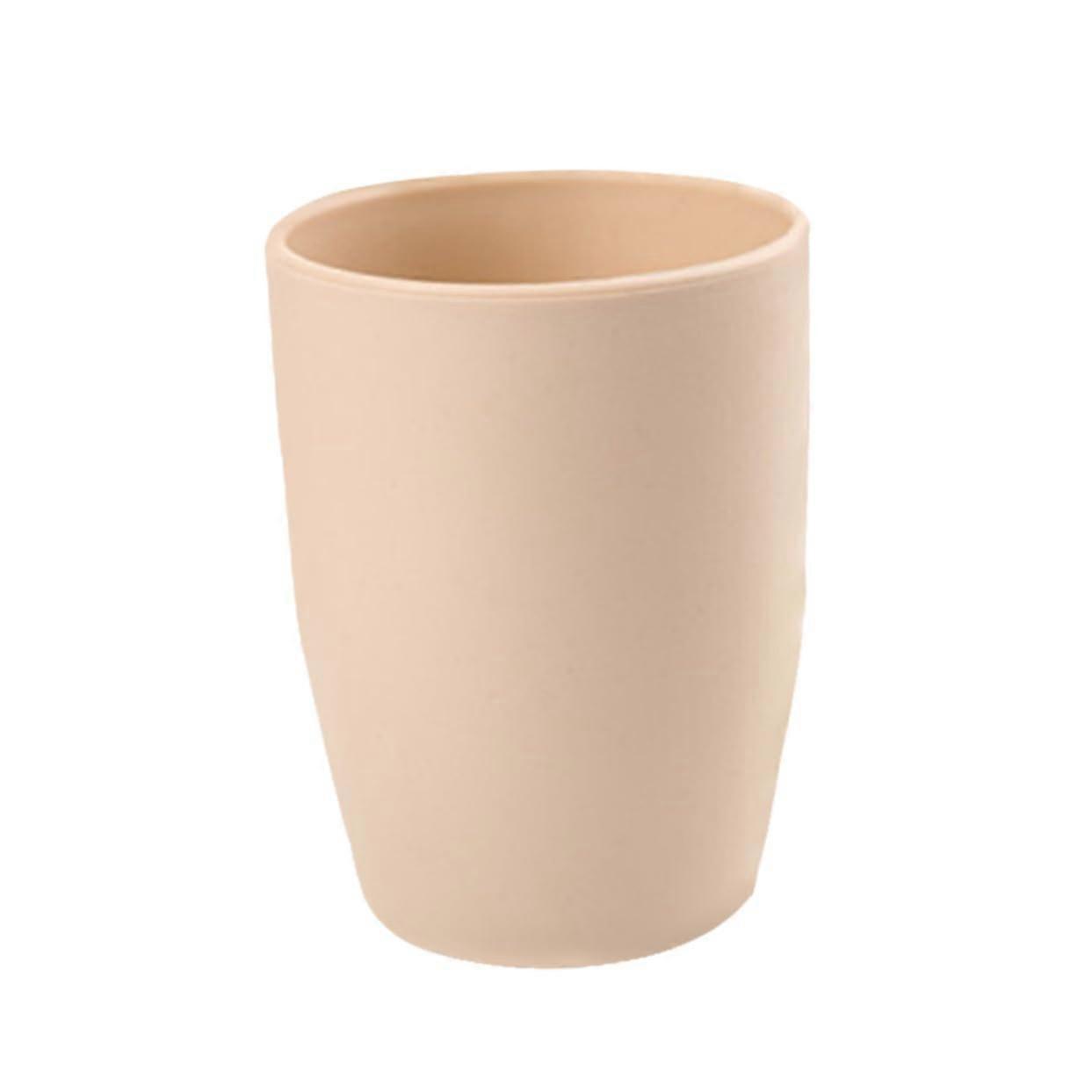Break Resistant Bathroom Tumbler Plastic Tooth Mug for Water Coffee Tea Khaki Stackable Lightweight