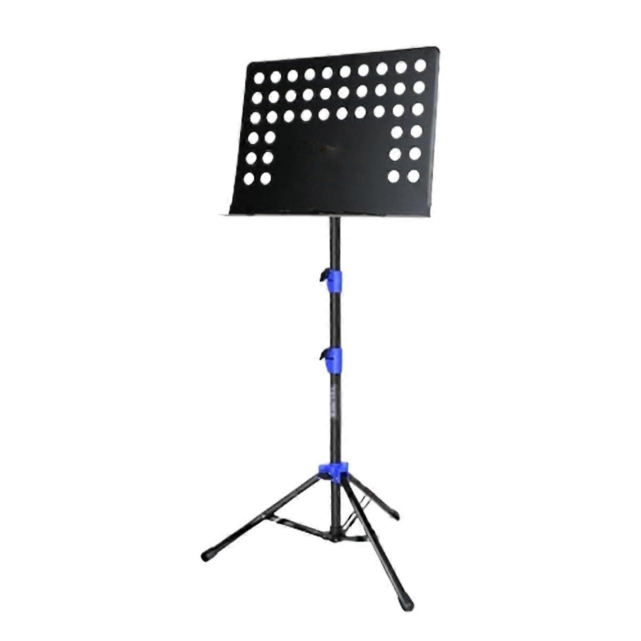 Adjustable Conductor Music Stand with Large Panel and Stable Base for Bands Performances Black