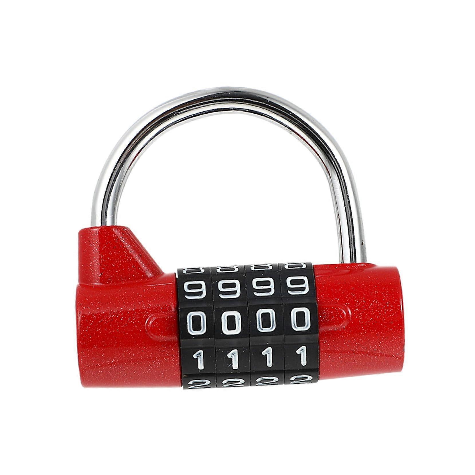 Weatherproof Combination Padlock 4Digit Heavy Duty Lock for Locker Outdoor Storage Red