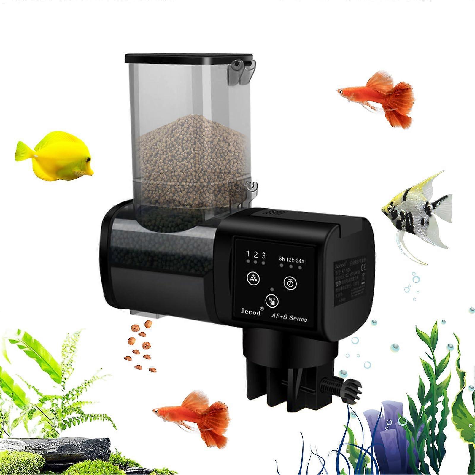 Automatic Fish Feeder 500ml Large Capacity Programmable Aquarium Food Dispenser for Vacation