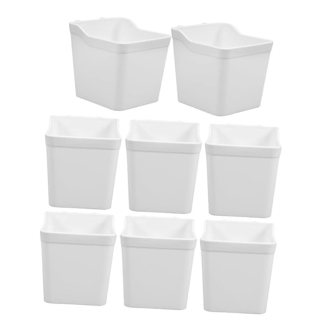 8pcs White ABS Pegboard Bins for Garage Workbench and Craft Room Efficient Tool Storage