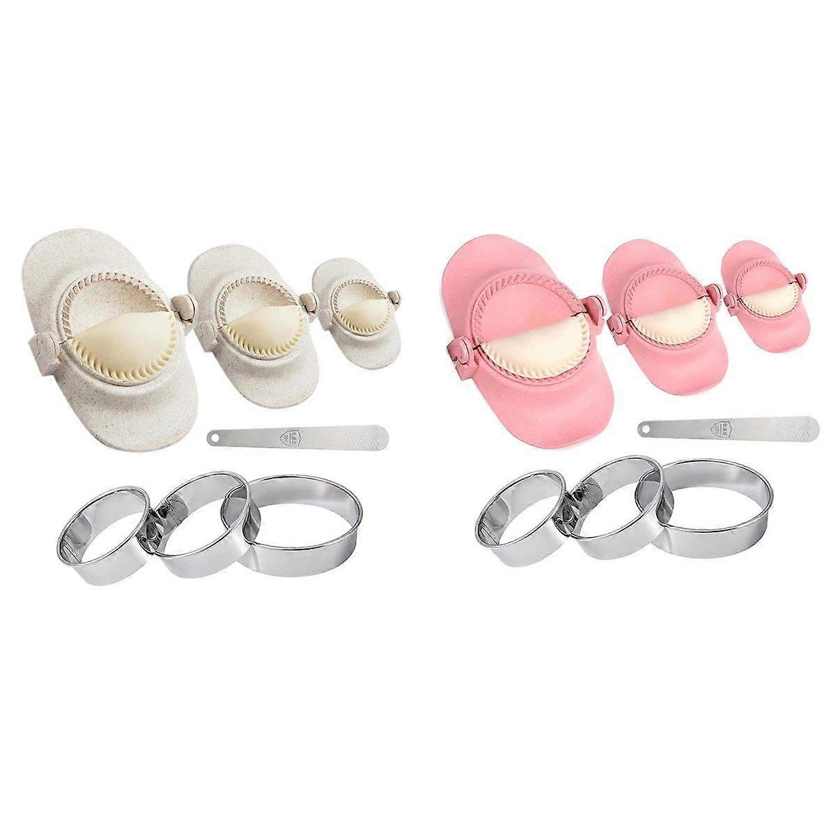 Dumpling Maker,Empanadas Mold Maker Set with Dough Cutter, Dumpling Mold Set and Cutter for Pierogi