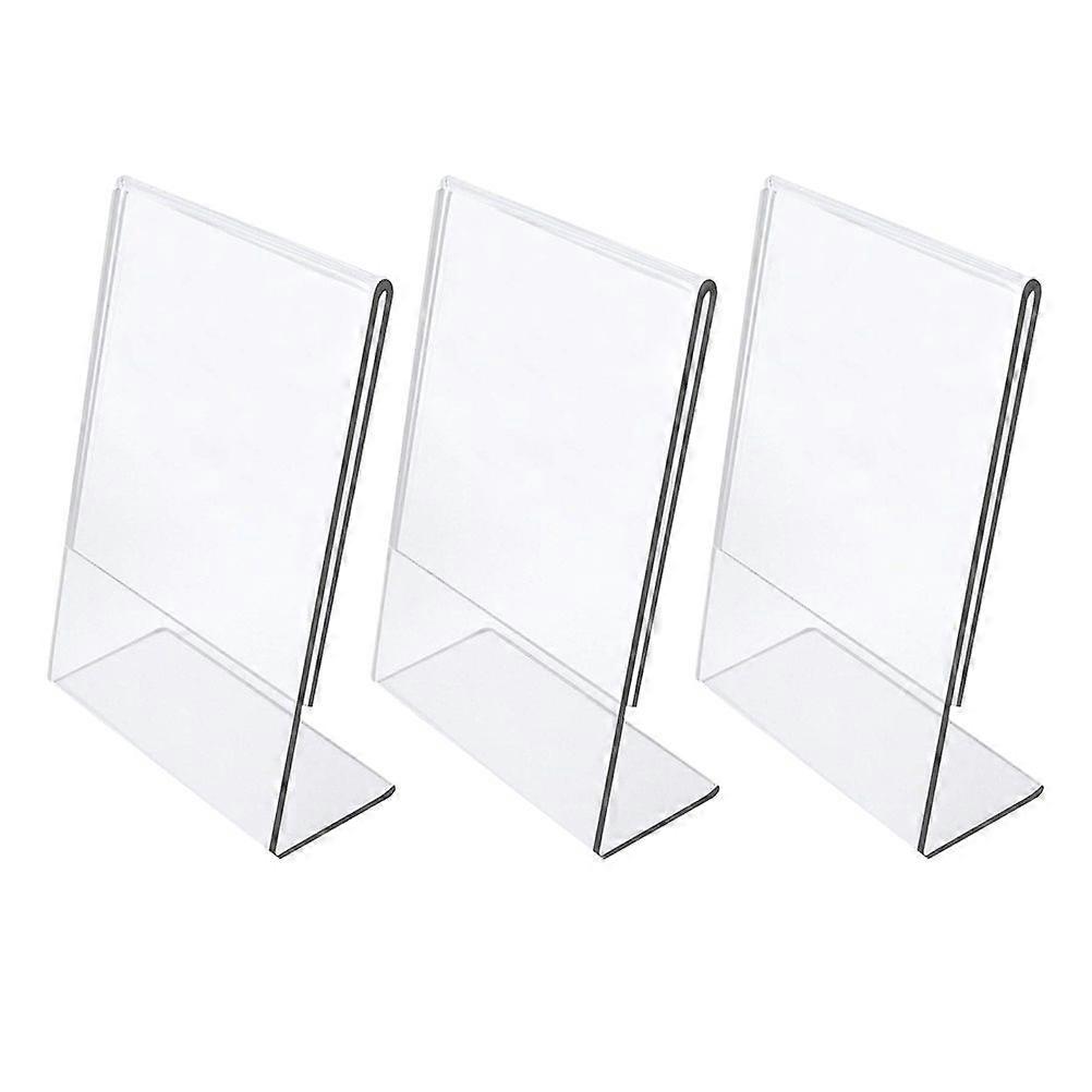 3Pcs Acrylic Sign Holder Slant Back Clear Document Menu Table Stand Holder