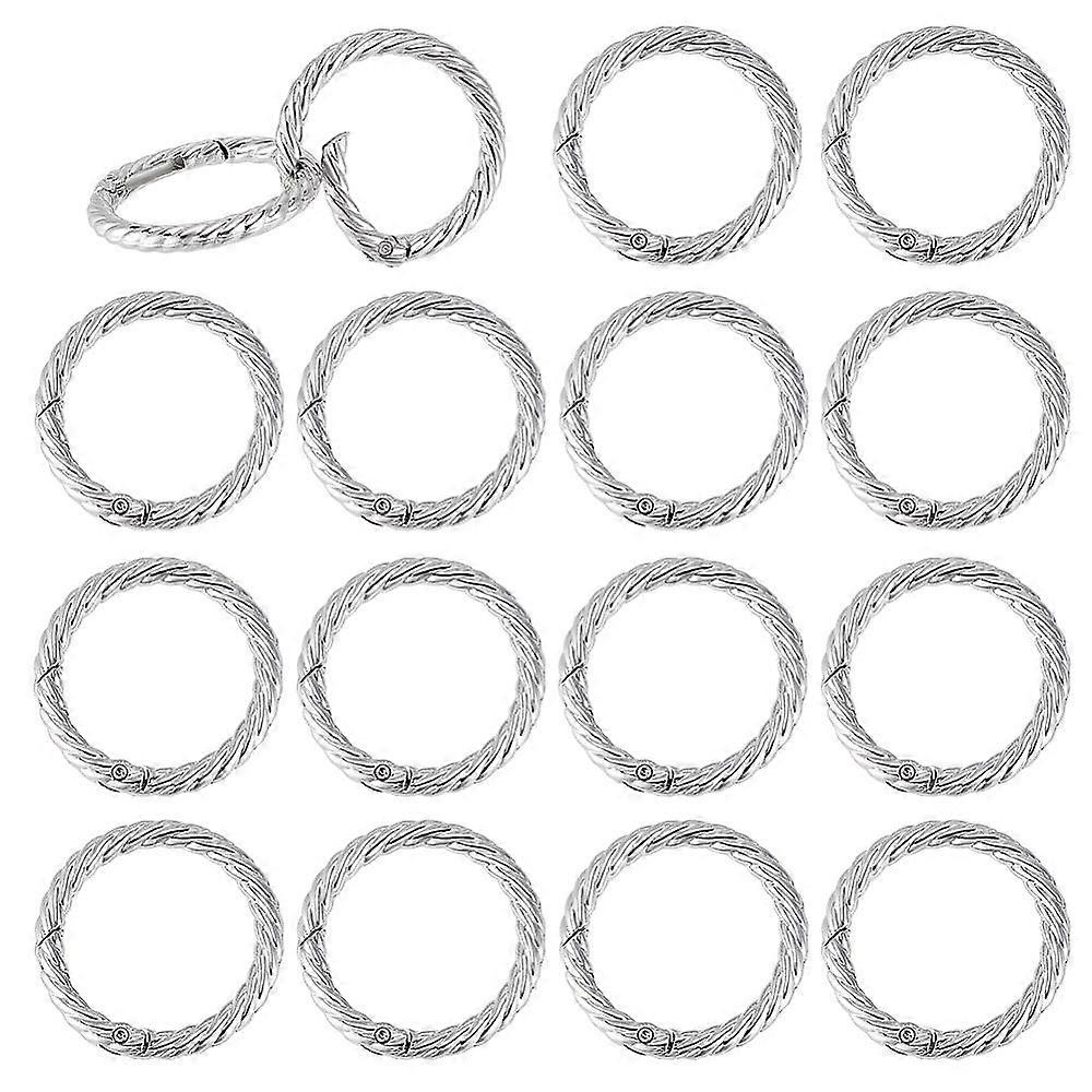 Zinc Alloy Spring Gate Rings Twist Ring Platinum 40.5x31.5mm