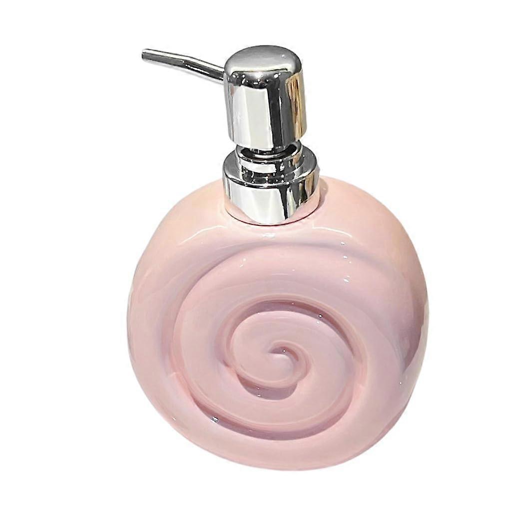 Pink Ceramic Soap Dispenser with Pump, Refillable Lotion Bottle for Bathroom or Kitchen Decor