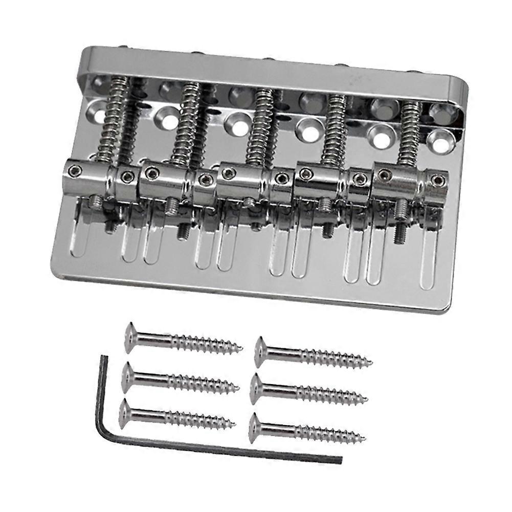 5 String Thickened Saddle Bridge Pull String Plate for 5 String Electric Guitar Accessories Silver