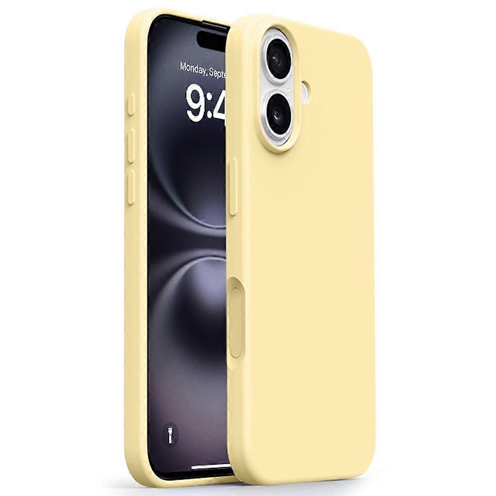 For iPhone 16 Case Ultra Thin Liquid Silicone + PC Phone Cover with Camera Touch Control Button