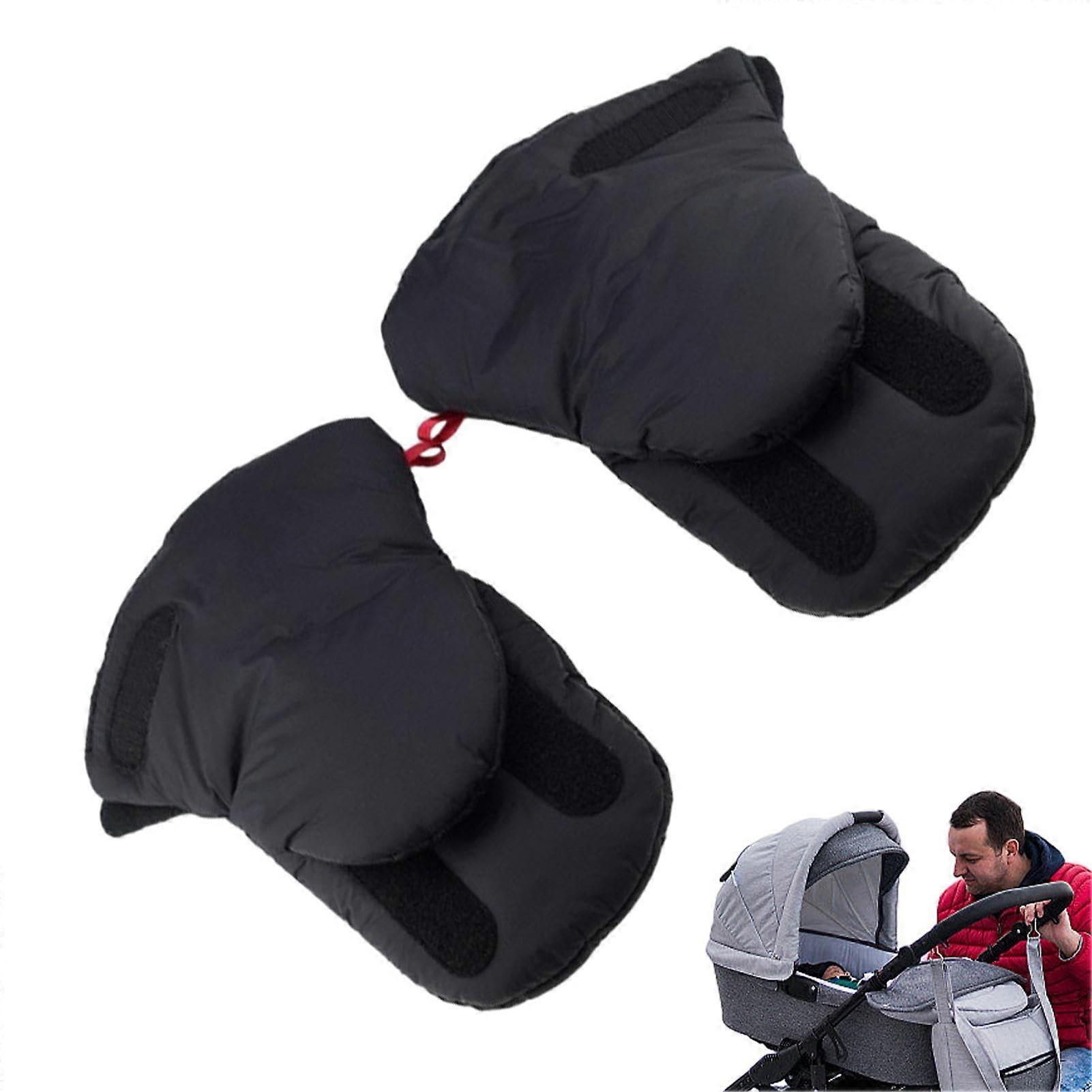 Stroller Hand Muff with Extra Thick Fleece, Waterproof and Windproof Universal Handlebar Gloves for Winter