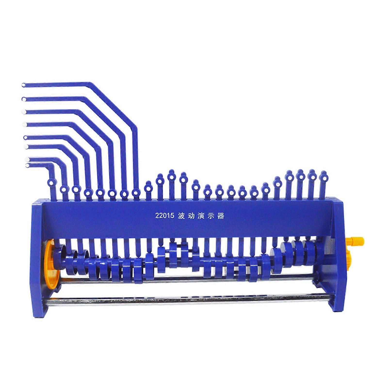 Hand‑Cranked Wave Machine with 24 Wheels for Classroom Physics Teaching, Longitudinal and Transverse Motion