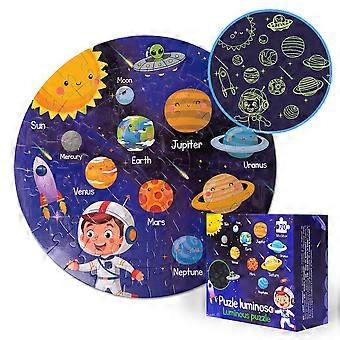 Solar System Puzzle for Kids 70 Pieces Large Round Educational Planet Jigsaw Ages 48