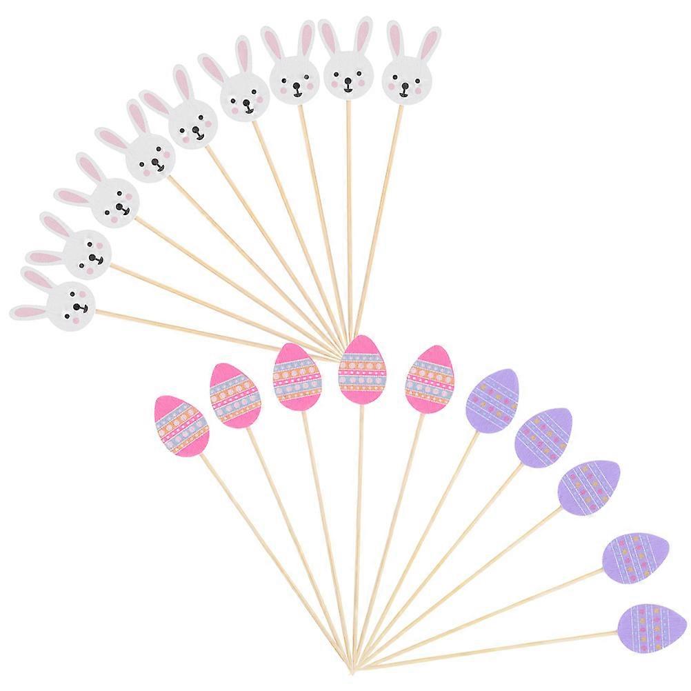 Easter Egg Picks Fruit Picks Cocktail Picks Bunny Shape Inserts 100Pcs