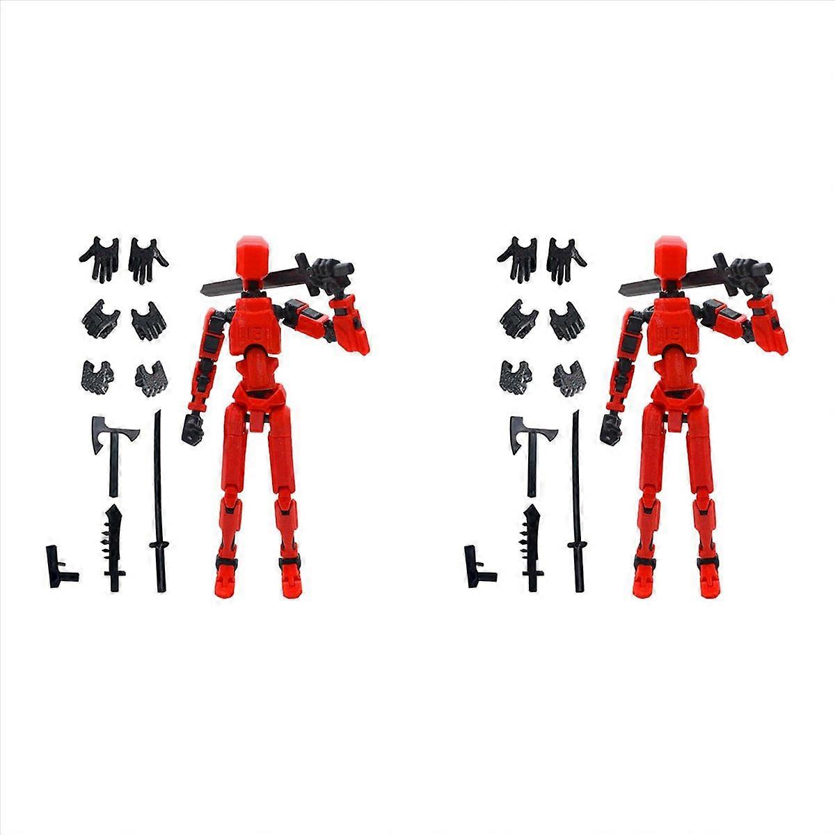Robot Action Figure, 3D Printed with Full Articulation Red