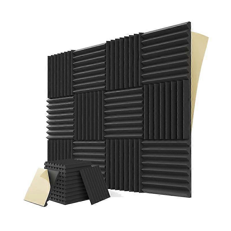 12PCS Self-Adhesive Acoustic Panels, Foam Panels(Black)