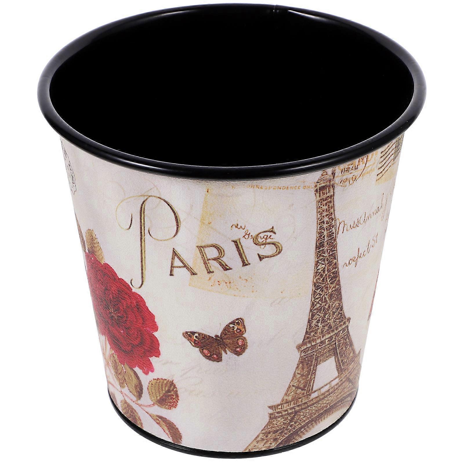 Practical Desk Trash Can Multi Iron Garbage Can for Home Storage