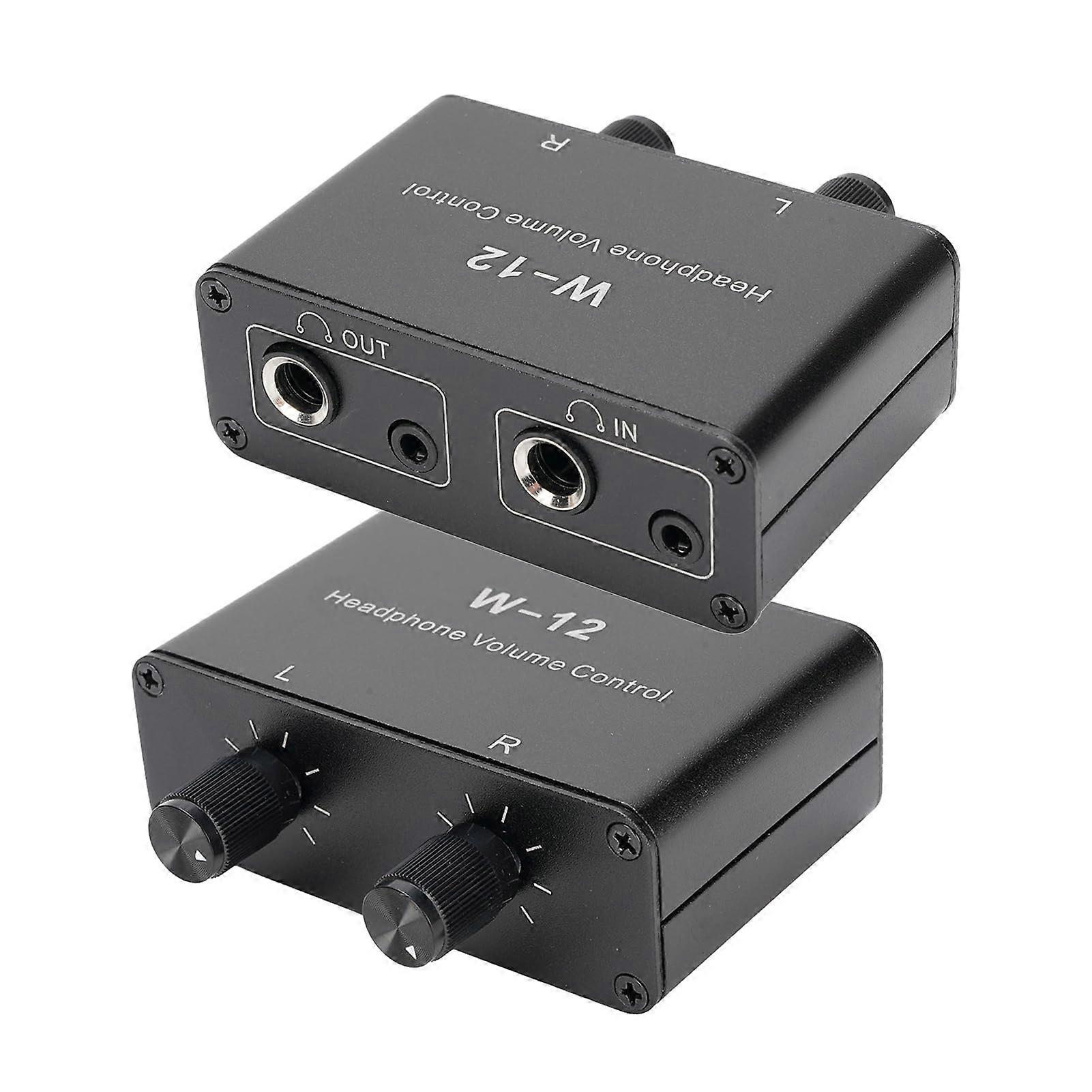 Headphone Volume Control with 3.5mm and 6.35mm Jacks, Stereo Inline Controller for Clear Audio